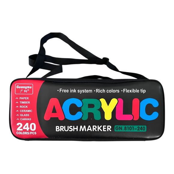 Guangna Other - New 240-Color GuangNa Acrylic Brush Marker Set – Excellent Condition